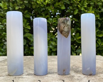 Blue Chalcedony Harmonizers, Hand-Carved (You Choose)