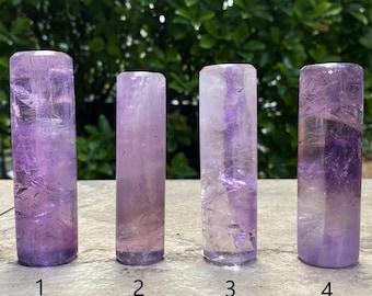 Lustrous Brazilian Amethyst Harmonizers, Hand-Carved (You Choose)