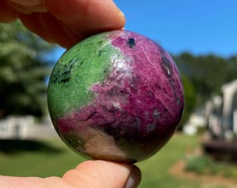 46mm Extra Gemmy AAA Ruby Zoisite Sphere