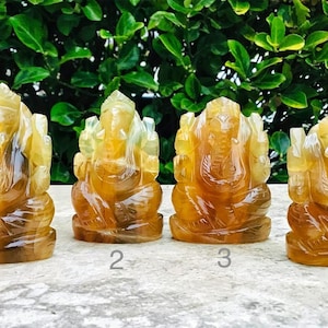 Luminous Yellow Fluorite Ganeshas (You Choose)