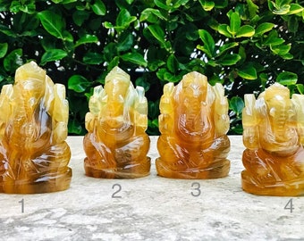 Jaskrawożółty fluoryt Ganeshas (Twój wybór)