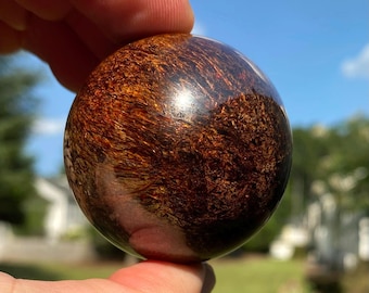 Astrophyllite Sphere, Golden Brown Sparkles (48mm, 162g)