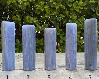 Blue Lace Agate Harmonizers, Hand-Carved (You Choose)