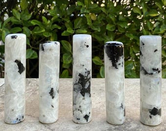 Resplendent Rainbow Moonstone Harmonizers, Hand-Carved (You Choose)