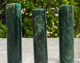 Green Aventurine Harmonizers with Glittering Mica, Hand-Carved (You Choose)
