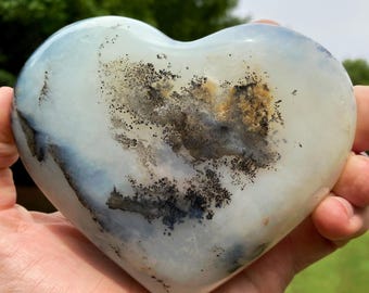 Dendritic Andean Opal Heart, 1.2 LBS