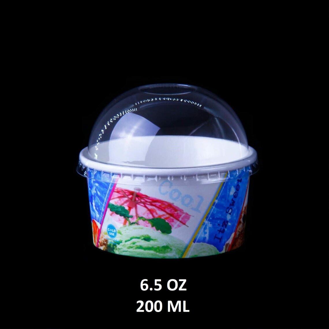 Paper ice cream cup with dome lid Etsy