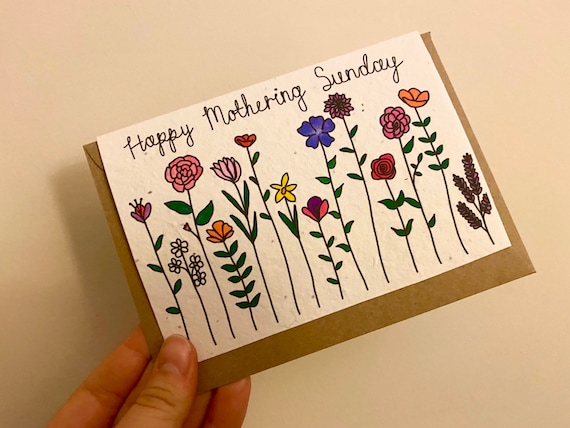 Beautiful flowers Mother’s Day card - Wildflower seed card - Plantable card - Birthday card - Mum - Personalised