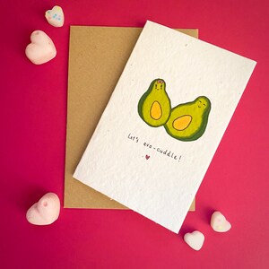 Coccolatevi con l'avocado! - San Valentino - Biglietto di San Valentino - Avocado - Divertente - Biglietto piantabile - Semi di fiori di campo - Biglietto d'amore - Personalizzato