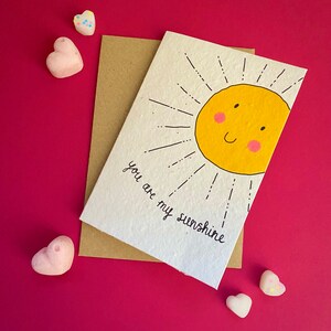 Tu es mon rayon de soleil - Carte de Saint-Valentin - Saint-Valentin - Amour - Ami - Carte à planter - Carte de fleurs sauvages - Jolie carte de Saint-Valentin