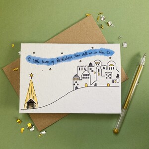 O Petite ville de Bethléem carte chant de Noël - carte de Noël - collection de cartes chants de Noël - carte à planter - personnalisée - direct