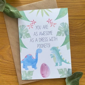 Carte d'anniversaire dinosaure - Pour lui - Pour elle - Pour enfants - Personnalisée - Initiales - Carte recyclée - Dinos - Carte vierge - Carte de la jungle - Fait main
