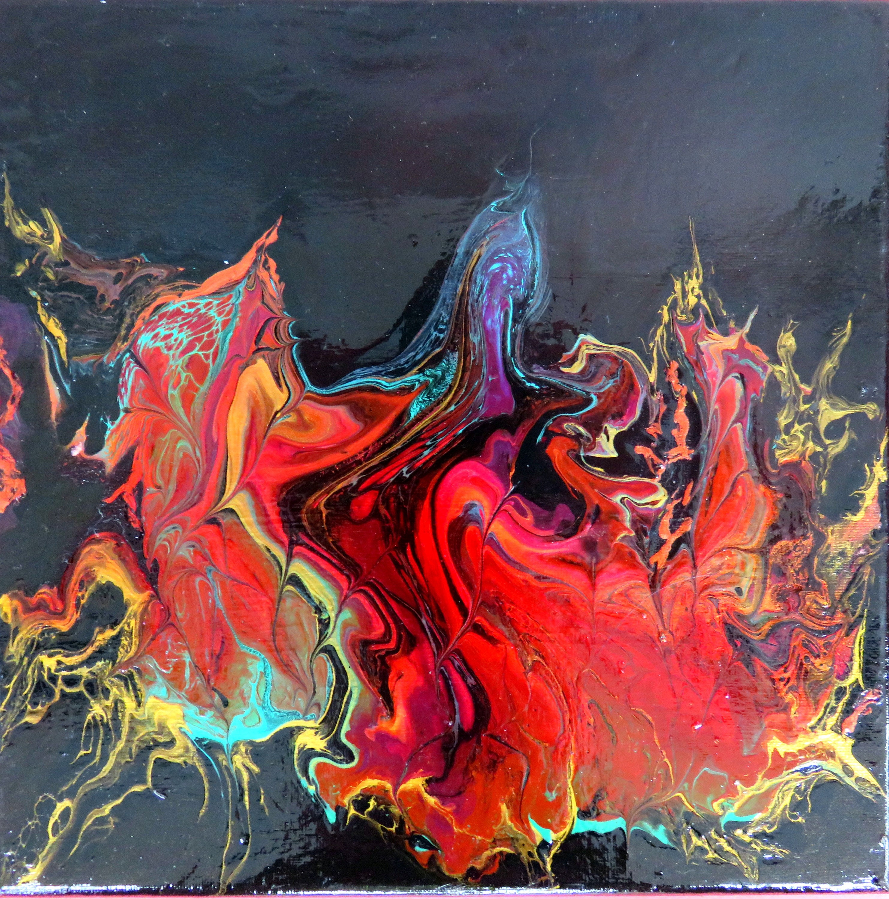 Acrylic Painting 10x10 Lime Green Acrylic Painting Canvas Painting