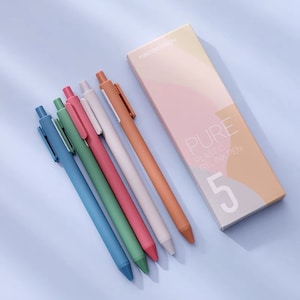 5er Set Kaco Pure einziehbare Gel-Tintenstifte Morandi I Farbige Tinte 0,5 mm extrafeine Point Pen Tinten für Erwachsene Malbücher Handwerk Kritzeln