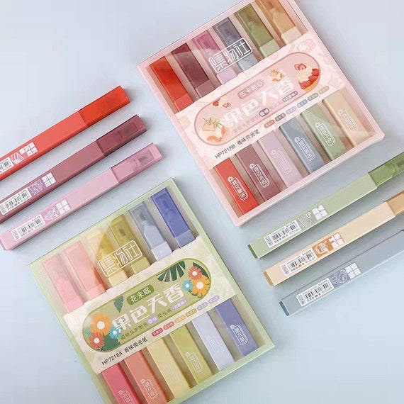 Jiwushe Flower/ Dessert Fragrance Highlighters /marker Pens -   Cute  stationary school supplies, Pretty school supplies, Cute school stationary