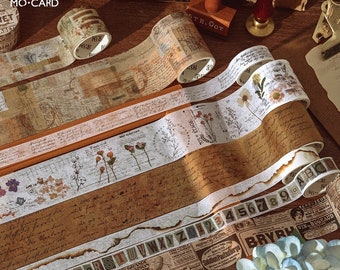 MOMO Set of 4 Vintage Design Washi Tape/Retro Style Washi Tape/Decorative Masking Tape/ Wide Washi Tape