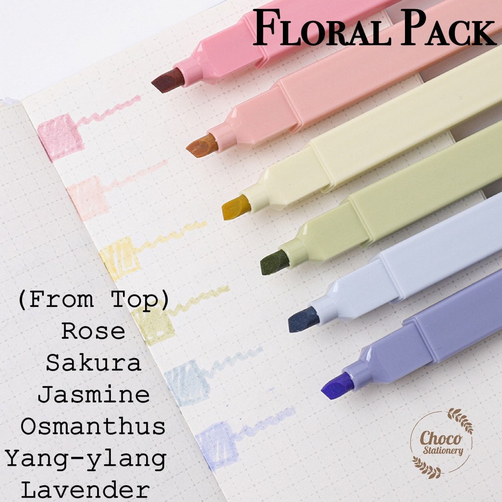 Jiwushe Flower/ Dessert Fragrance Highlighters /marker Pens -   Cute  stationary school supplies, Pretty school supplies, Cute school stationary