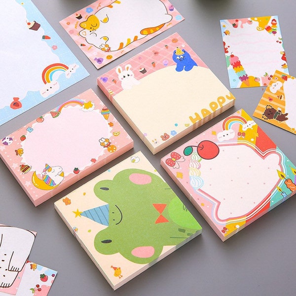 Multi-size little animal, rainbow, cat, bear 50/90 pages memo pads/ note pads