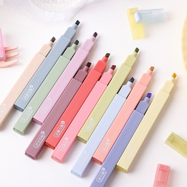 JiWuShe Flower/ Dessert fragrance highlighters /Marker Pens set of 6, Retro Shade Markers, School Supplies, Scented Markers, Cute Stationery
