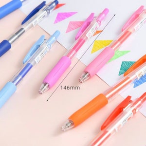 JiWuShe set of 6 retractable pastel gel pens/ metallic color gel pen set