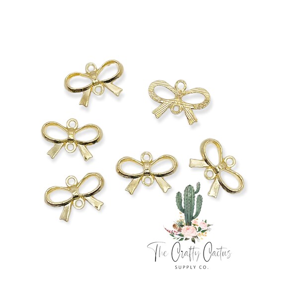 KC Gold Bow Silver Plated Charms, jewelry making, earring charms, bow  charms, earring making, charms for earrings, jewelry charms