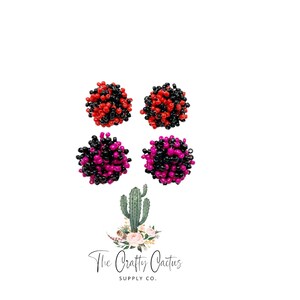 18mm 2pc Valentines Seed Beaded Stud Earring Post Connector, earring making, seed beaded studs, Pom Pom earrings, word earring connector