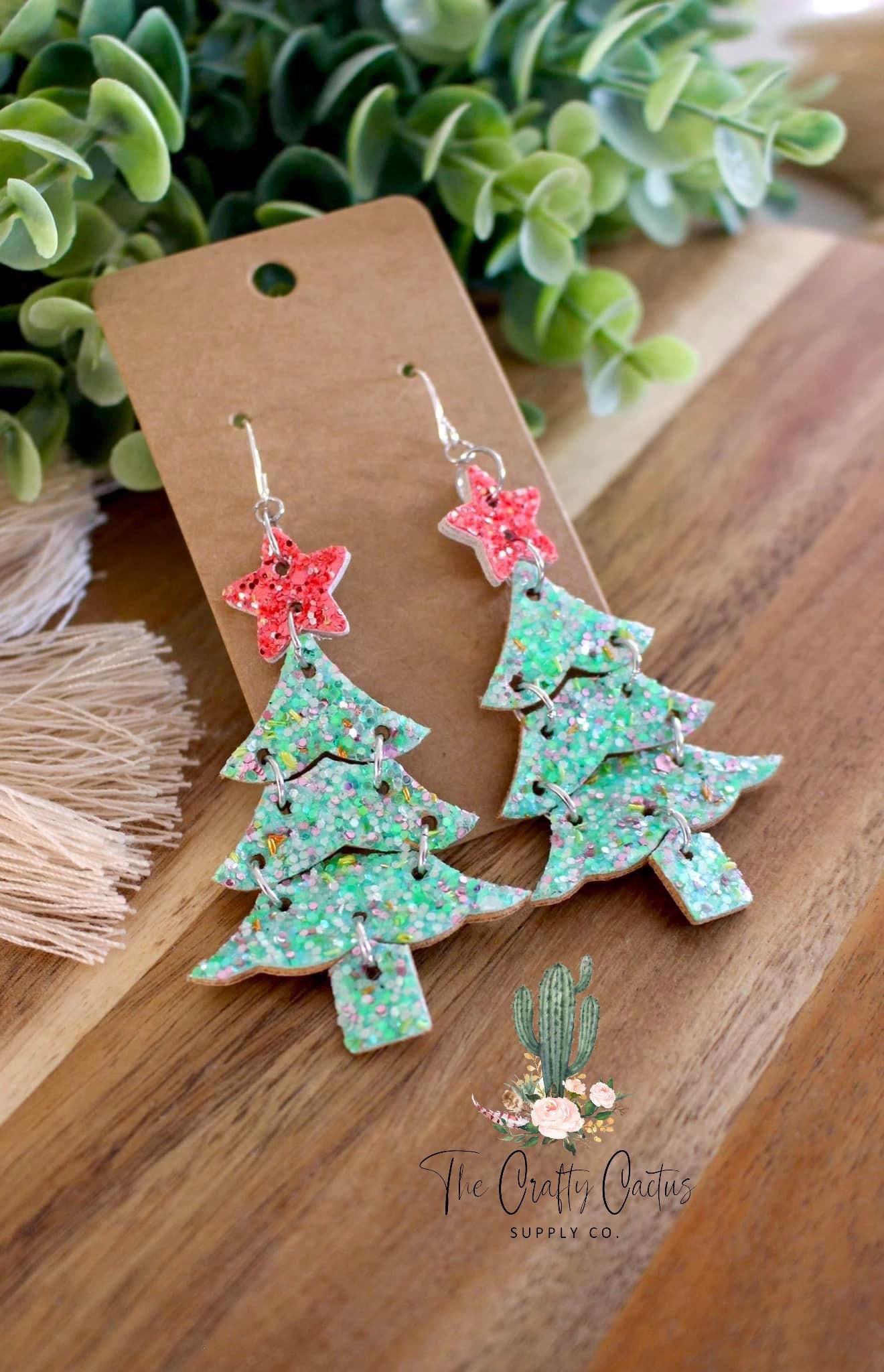 2.5インチ 積み重ね可能なクリスマスツリーイヤリングダイ、穴付き