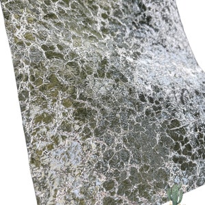 8”x10” Silver Metallic Stone Crackle on Cowhide Leather Sheets, genuine leather, cowhide leather, metallic leather, crackle leather