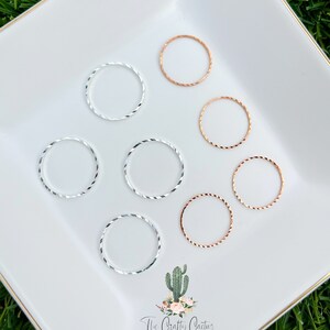 10pcs Grooved Textured Circle Silver Plated Earring Connectors, earring making, circle connectors, earring making, earring connectors
