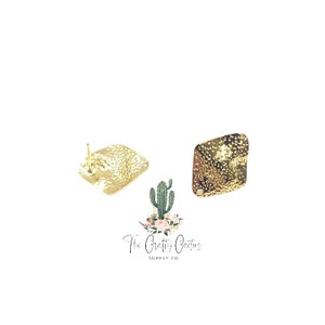 6pcs Diamond Gold Earring Post Connector, #52 gold earring stud, earring making, diamond earring stud, metal earring stud, earring connector