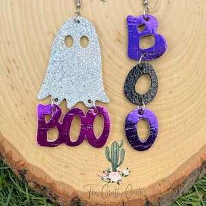 3” BOO Ghost Halloween Earring Die, #163 cutting dies, Ghost die, steel rule dies, BOO letters die, ghost earring die, earring making