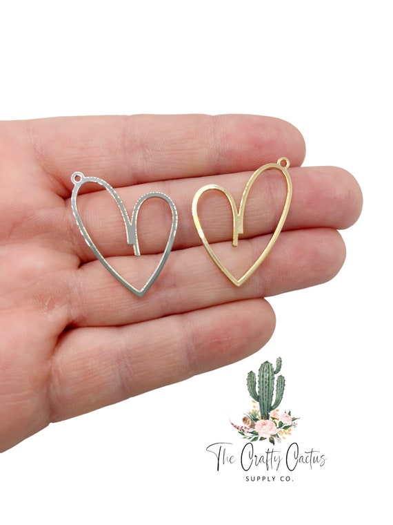 4pcs Heart Charms, 199 Jewelry Making, Earring Charms, Valentines Charms,  Earring Making, Charms for Earrings, Jewelry Charms 