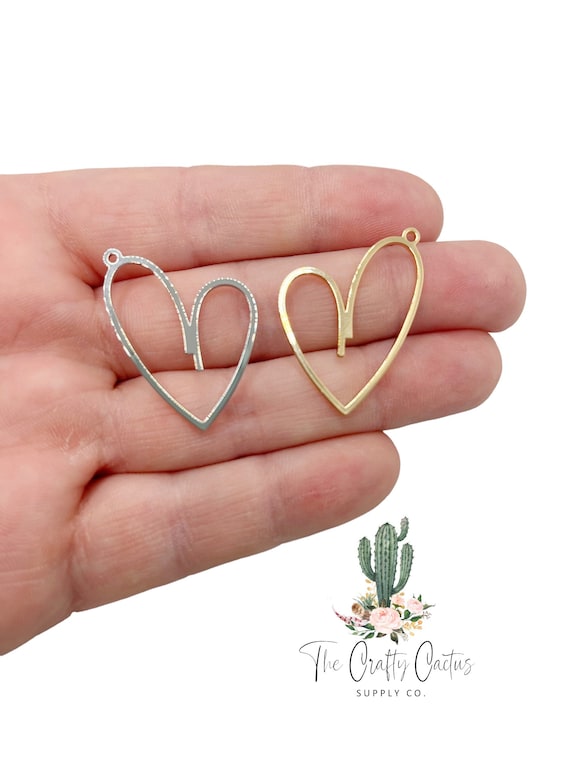 4pcs Heart Charms, 199 Jewelry Making, Earring Charms, Valentines Charms,  Earring Making, Charms for Earrings, Jewelry Charms 