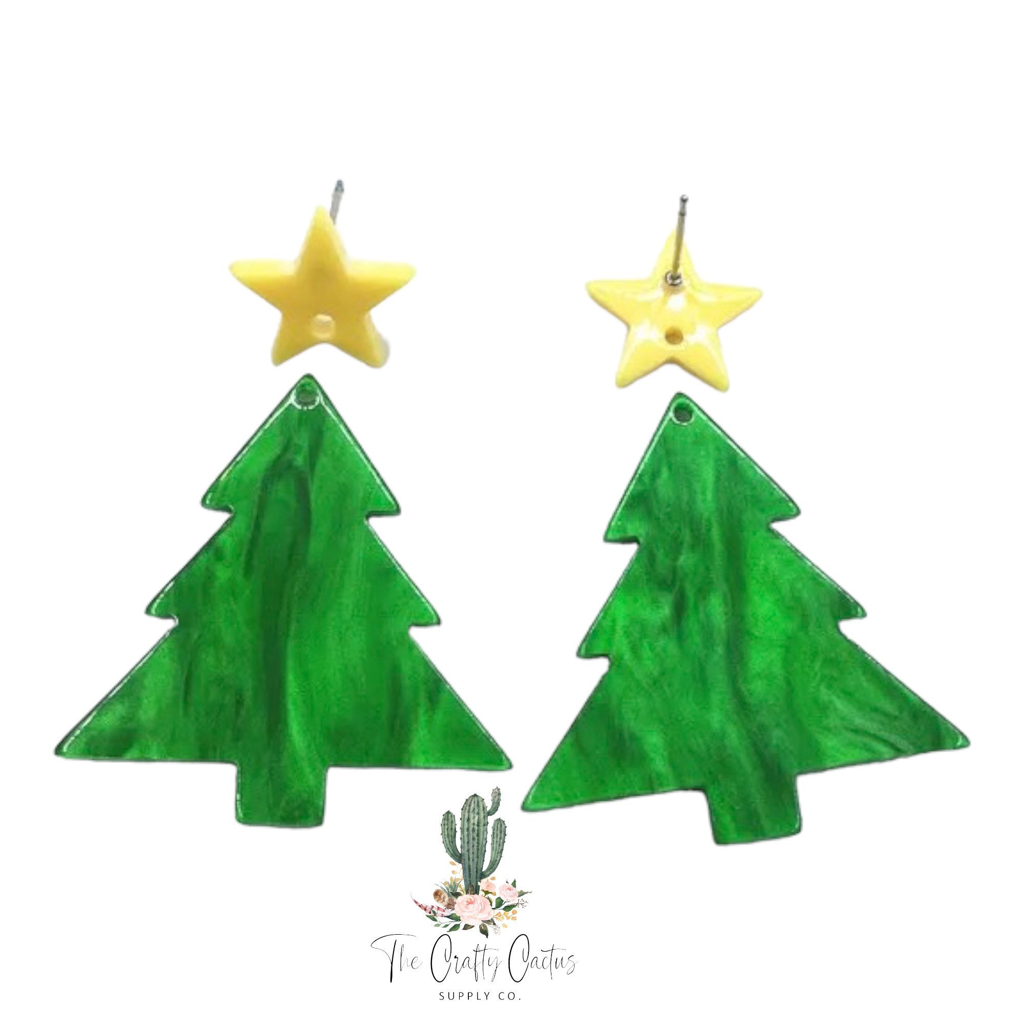 Orecchini A Forma Di Albero Di Natale Con Frange - Allegri Orecchini Donna In Acrilico Rosso E Verde