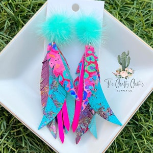 3” Annabelle Fringe Feather Earring Die, #100 Die cutting, Earring Cutting Die, Earring Die, Feather Earring Die
