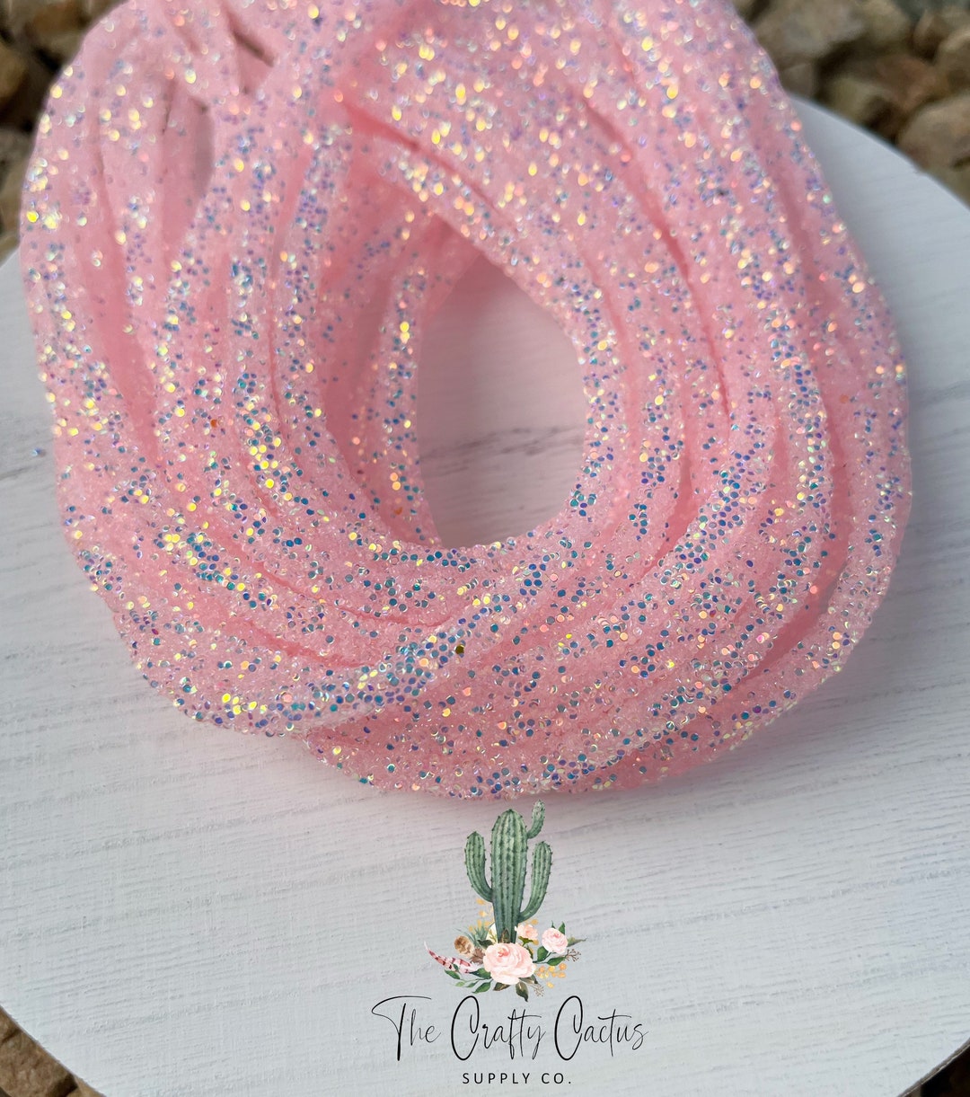 1 Yard Crystal Pink Glitter Rope 24 Rope Earring Making Etsy