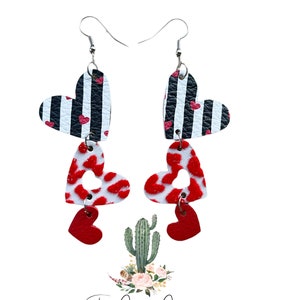 2.5” Hearts Dangle Earring Die, #80 Valentine’s Day Die, cutting, Earring Cutting Die, Earring Die, Steel Rule Earring Die, Valentines die