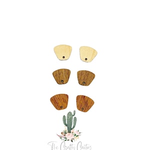 8pcs Wood Top Stud Connectors, earring connectors, wood earring pieces, earring making, wood pieces for stud earrings