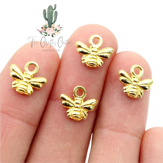 6pcs Gold Bee Silver Plated Charms, jewelry making, earring charms, bee  charms, earring making, charms for earrings, jewelry charms