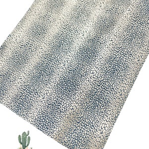 8”x10” Soft Light Gold Metallic Mini Leopard on Navy Cowhide Suede Leather Sheets, genuine leather, cowhide leather, metallic leather