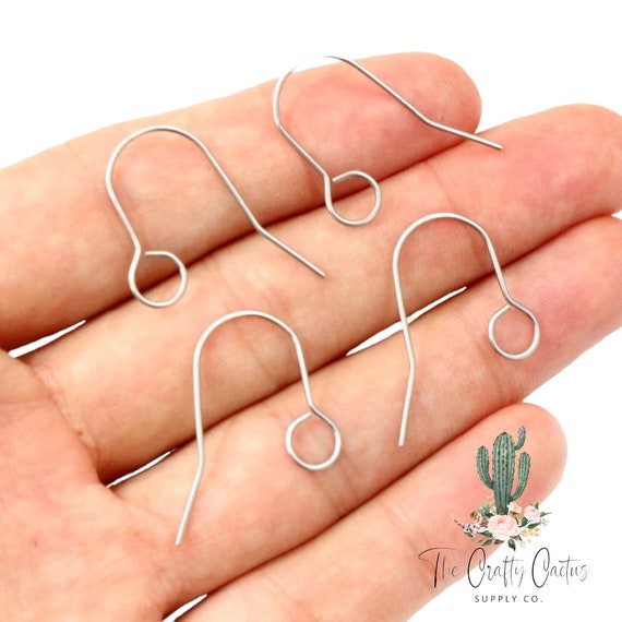 20pc NEWER VERSION 7mm Loop Stainless Steel Silver Hook Earring