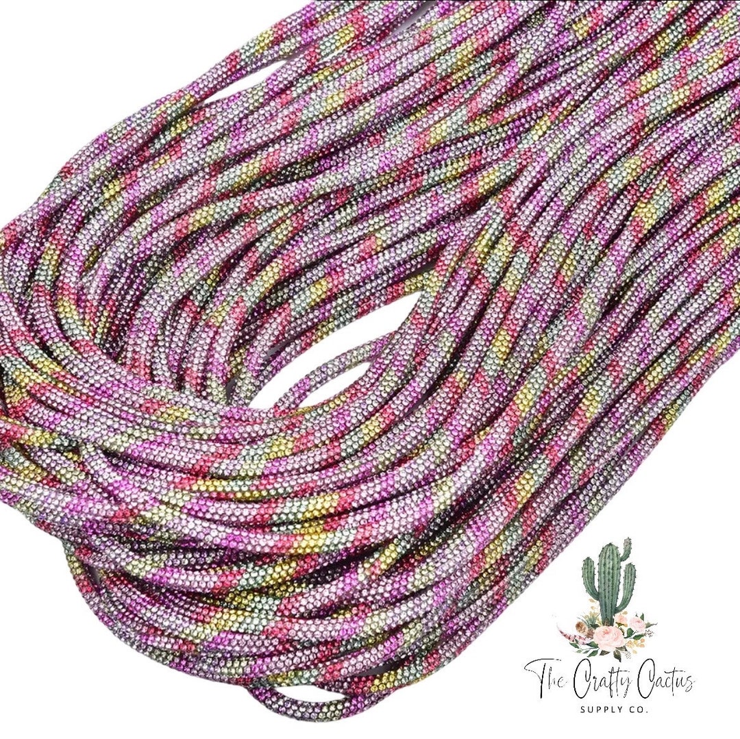 1 Yard Pink Mix Rhinestone Rope, #59 Rope for Earring Making, Earring ...