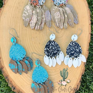 The Maggie Feather Dangle Earring Die, #165 Die cutting, Earring Cutting Die, Earring Die, Steel Rule Earring Die, dreamcatcher die