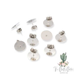 20pcs Stainless Steel Post Stud Earring Findings for earring making, earring studs, earring findings, earring making, earring hardware