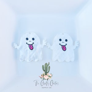 4pcs Ghost Acrylic Earring Pieces, #346 acrylic findings, earring findings, earring making, acrylic earring making, Halloween acrylics