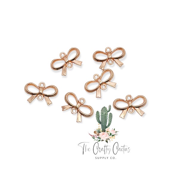 Rose Gold Bow Silver Plated Charms, jewelry making, earring charms, bow  charms, earring making, charms for earrings, jewelry charms