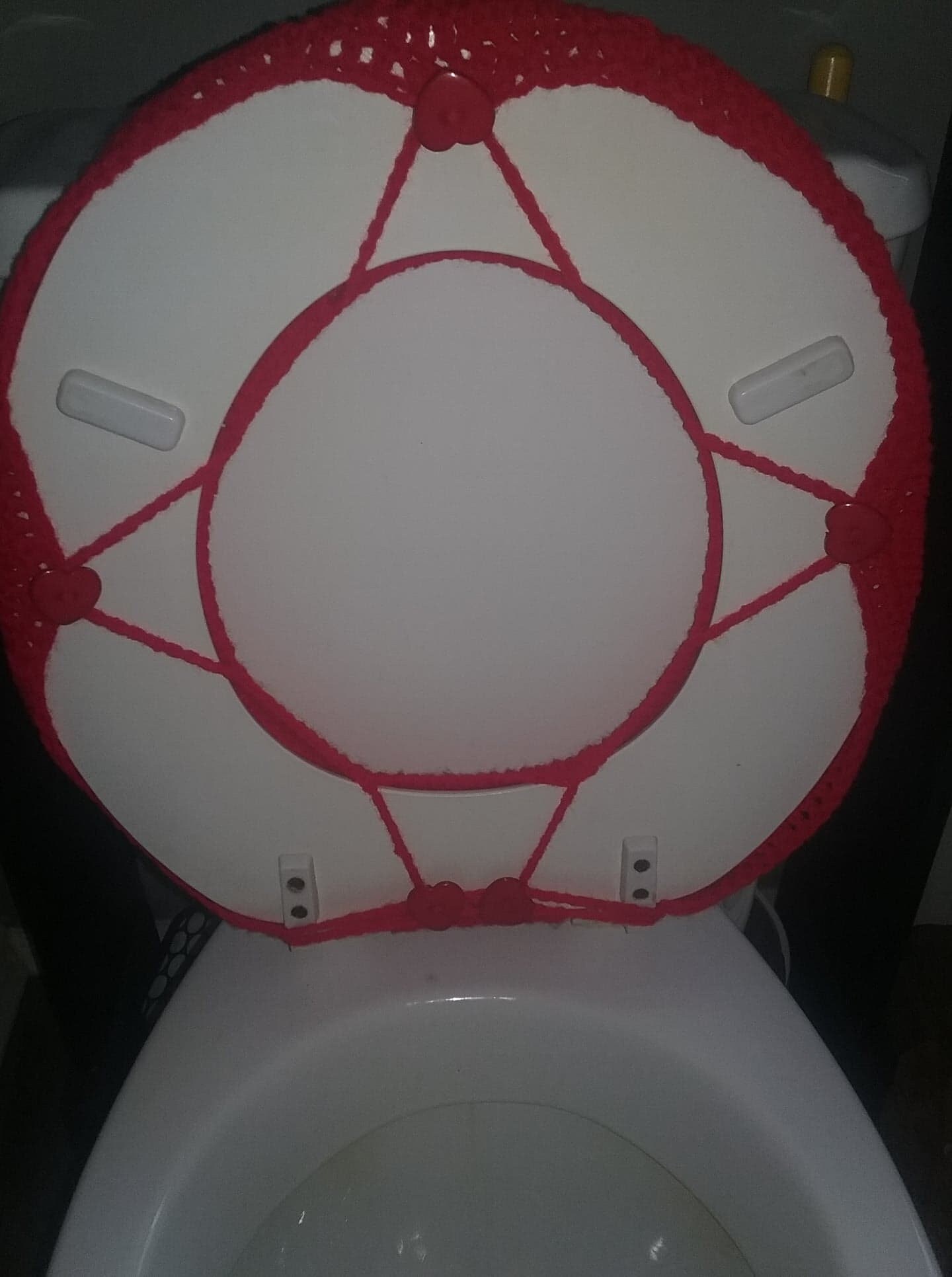 TOILET seat WARMER COVER pretty crochet commode seat cozy Etsy