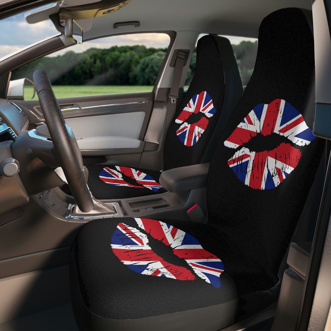 Union Jack Flag Lips Car Seat Covers UK British Flag Car Seat Covers