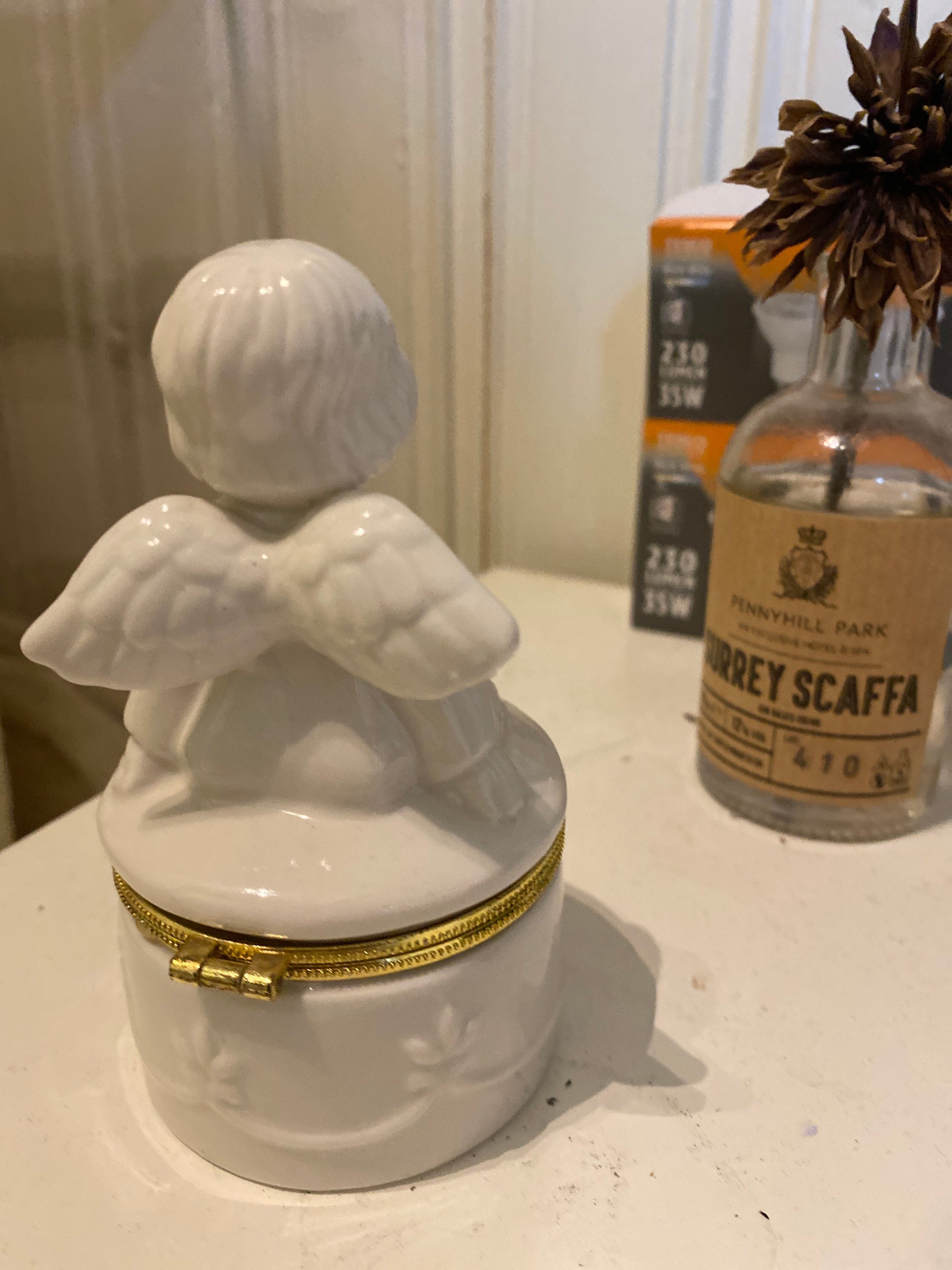 Ceramic angel box Etsy