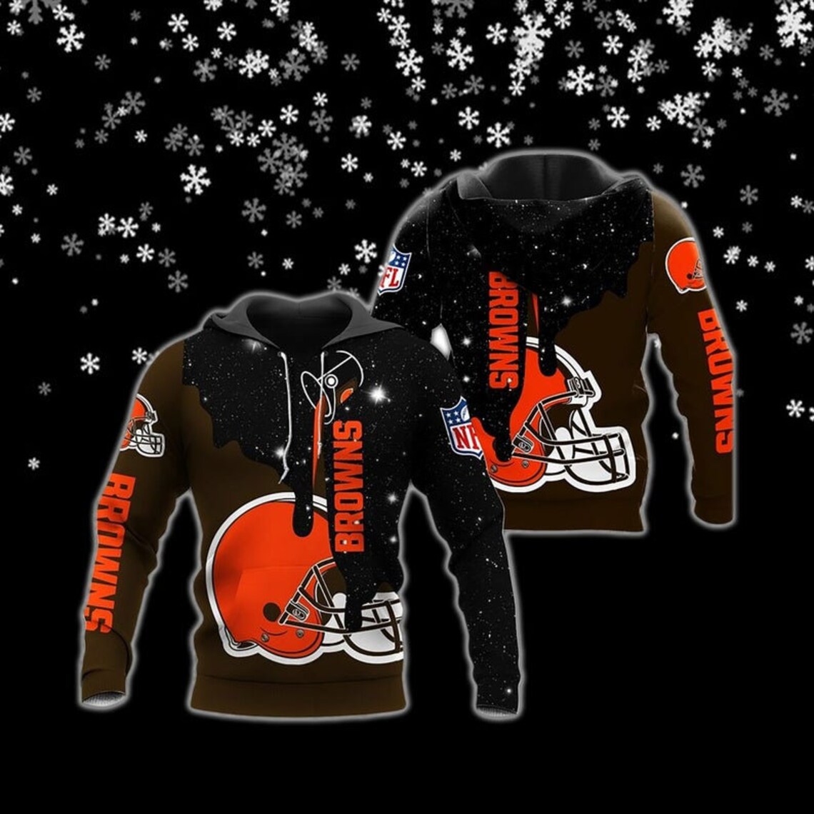 Cleveland Browns 3D Hoodie NFL Cleveland Browns Snowflake